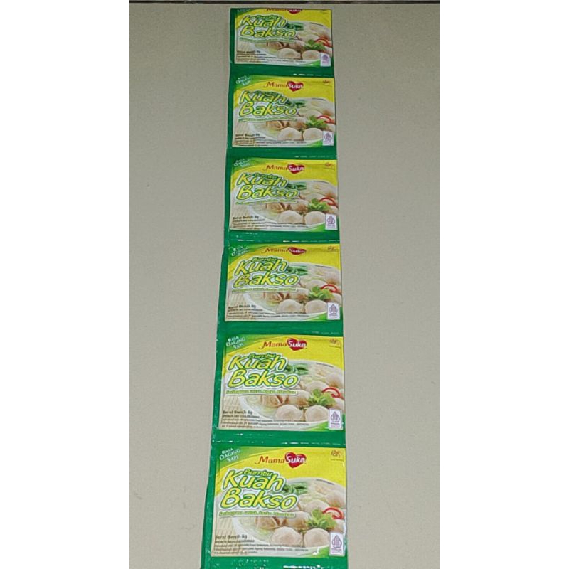 

BUMBU KUAH BAKSO,MAMA SUKA 1RENCENG ISI 12 PCS,,uk 8gr