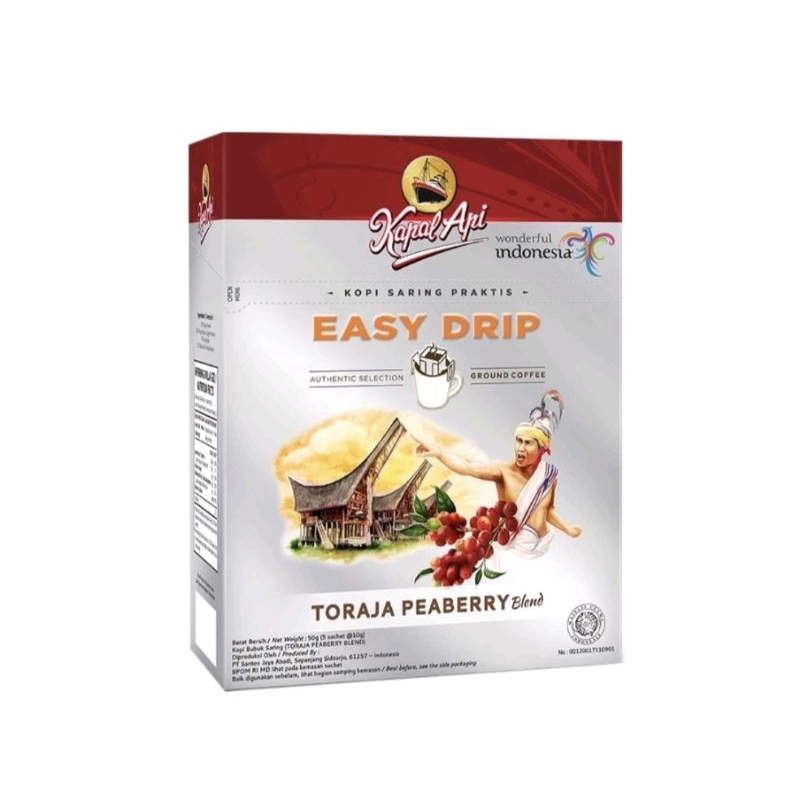 

Kapal Api Toraja Peaberry blend 5x10gr (50gr)