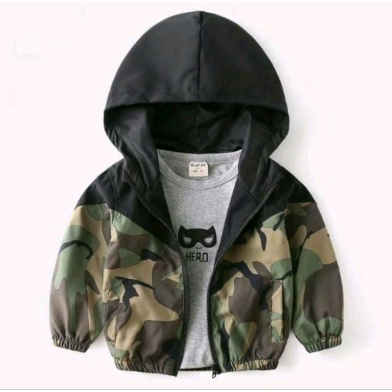 DS_OFFICIAL JAKET ANAK PRIA LORENG ARMY HOODIE TERBARU