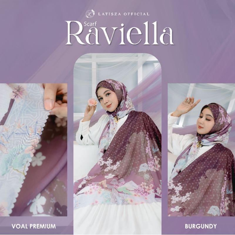 SPECIAL PRICE ‼️HIJAB SEGI EMPAT VOAL PREMIUM || SCARF MOTIF TERBARU || RAVIELLA SCARF : BY LATISZA 