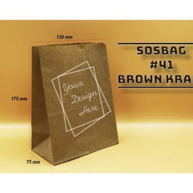 

Grosir Kantong kertas makanan kemasan paper bag brown kraft coklat paperbag fried chicken roti