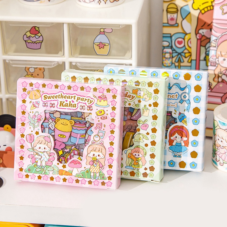 

IMPOR TERBARU Sticker Aesthetic Kartun Korea Lucu 1 Pcs Waterproof DIY Diarybook Scrapbook MX512