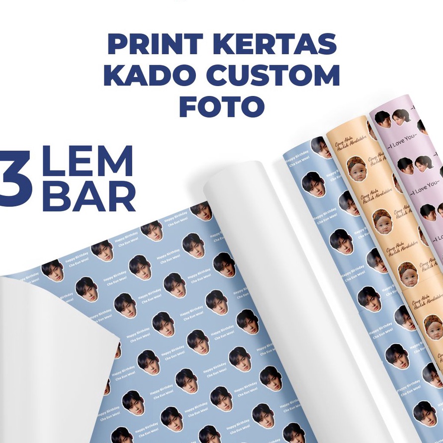 

Wow TGM MERCH Cetak CUstom Kertas Kado Foto Sendiri