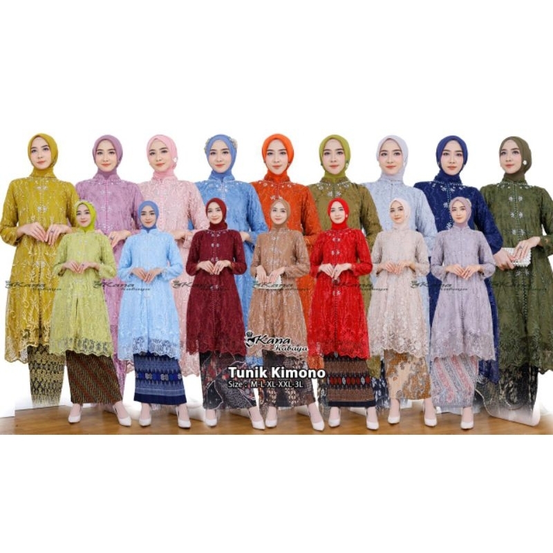 SETELAN TUNIK PAYET KIMONO JUMBO LD 130 SERAGAMAN WISUDA MEWAH~KEBAYA TUNIK TILLE PAYET BUSUI JUMBO 