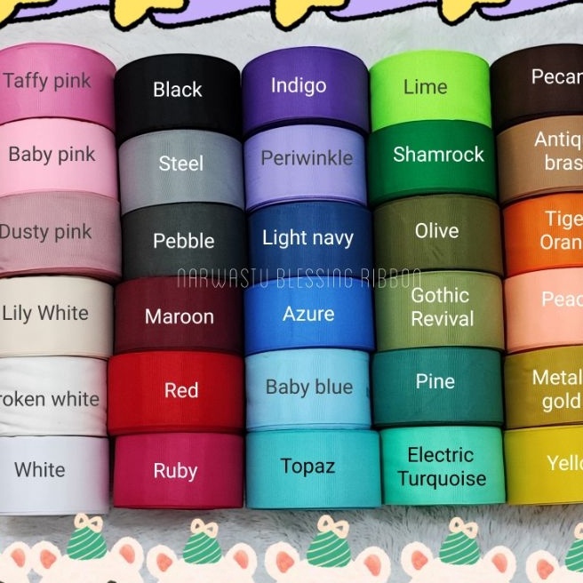 

KP8 Pita grosgrain 5cm 2 Pita kado Pita bunga Pita hampers