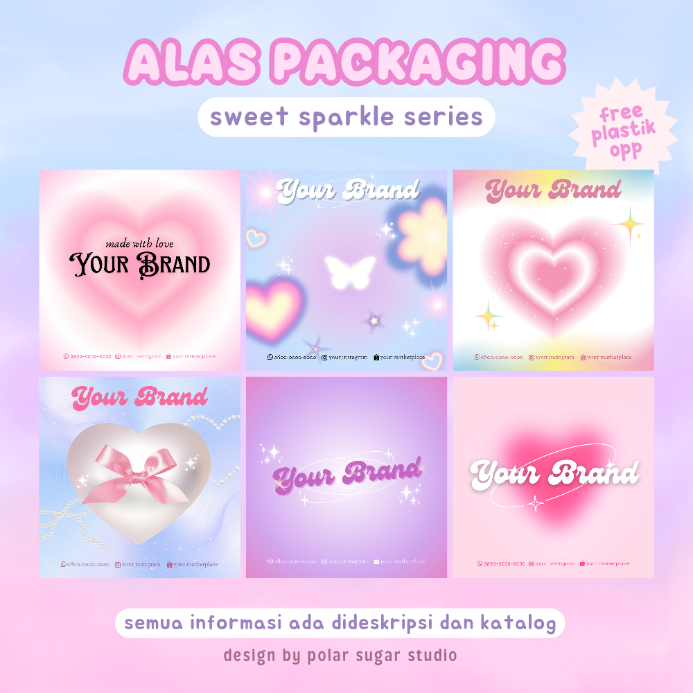 

[SWEET SPARKLE] Alas Packaging Gelang Cincin Gift Aesthetic - Kertas Packing Free Plastik Opp