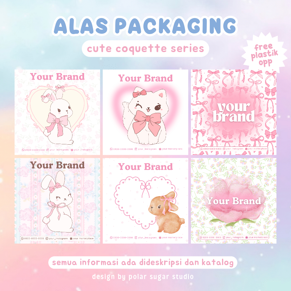 

[COQUETTE CUTE] Alas Packing Gelang Cincin Gift Aesthetic - Kertas Packaging Free Plastik Opp