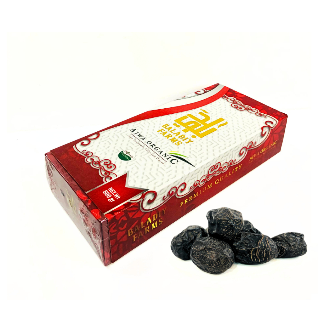 

Ajwa Organik 500gr 100% Premium Selected Dates - Baladiy Farms | Kurma Ajwa Madinah - Kurma Nabi