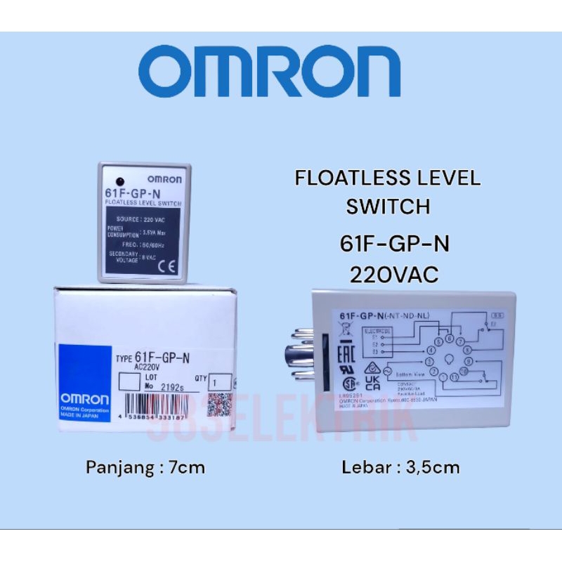 Omron Floatless Level Switch type 61F-GP-N merk Omron floatless level switch