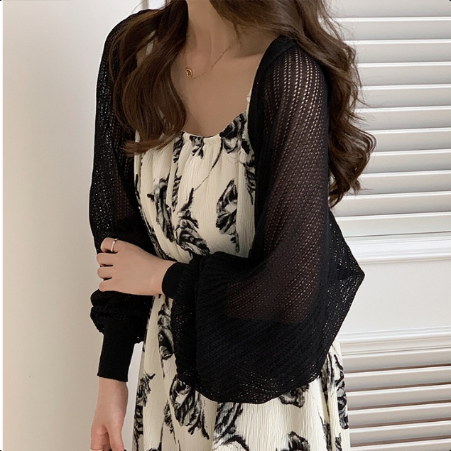 Cardigan Sweater Wanita Kaos Luar Rajutan Tipis