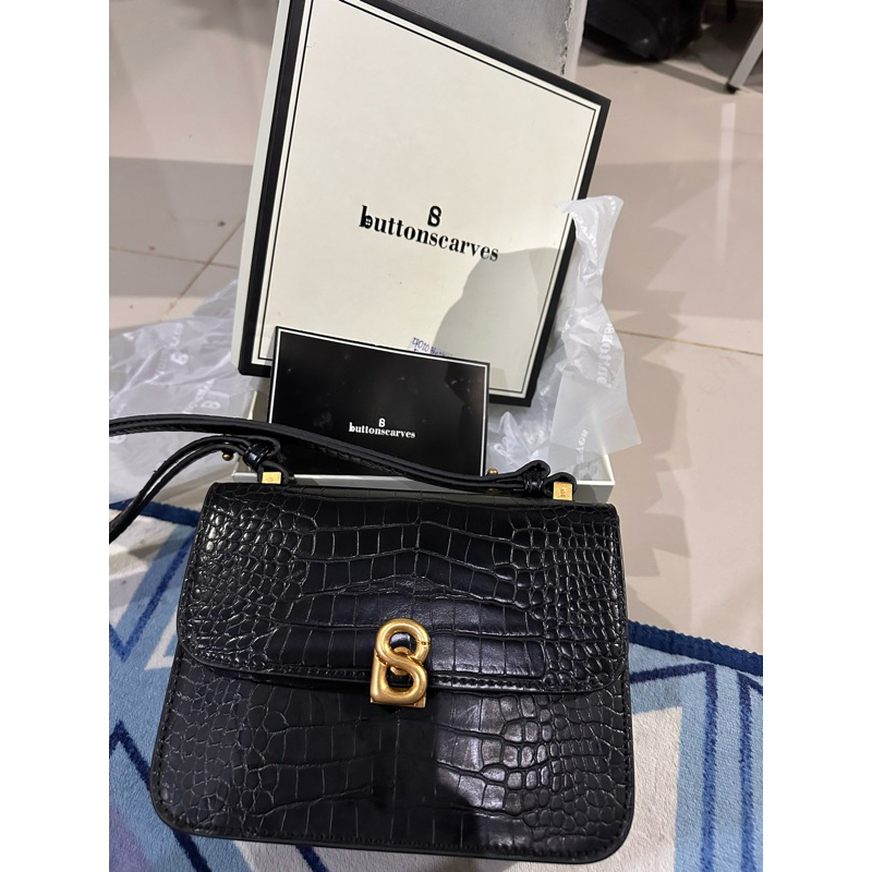 buttonscarves audrey bag croco small