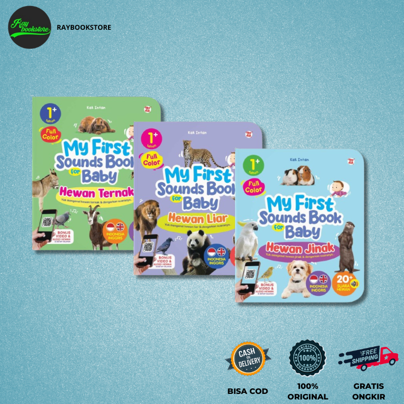 Buku My First Sounds Book For Baby – (Hewan Jinak, Hewan Liar & Hewan Ternak) - Agro