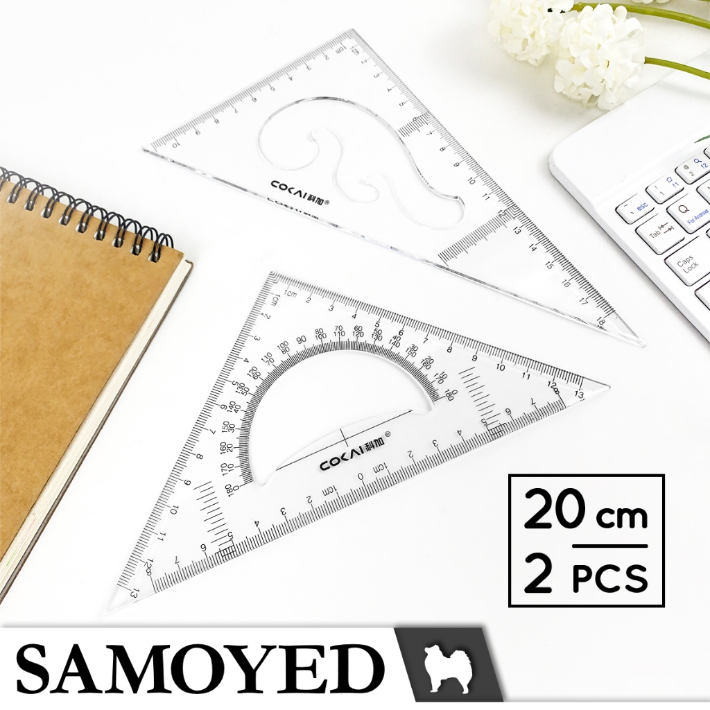 

SAMOYED RLS-KJ-1220 Penggaris / Mistar Segitiga / Busur Derajat / Mal Pola Lengkung / Kurva / Wayang / Jahit Transparan / Bening / Transparent / Clear Triangle / Triangular Ruler / Protractor / French Curve Set 20 cm