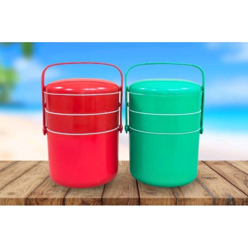 RANTANG PIKNIK PLASTIK SUSUN 3 rantang plastim susun 3 tempat penyimpan makanan susun 3 tempat makan