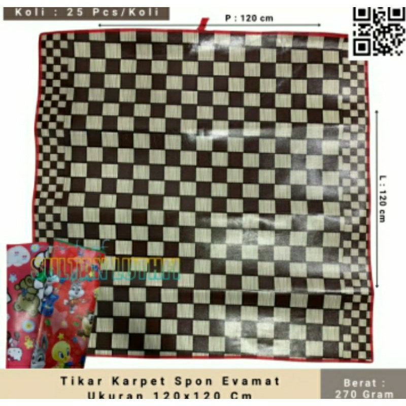 Tikar Karpet Spon Evamat Ukuran 120×120 Cm
