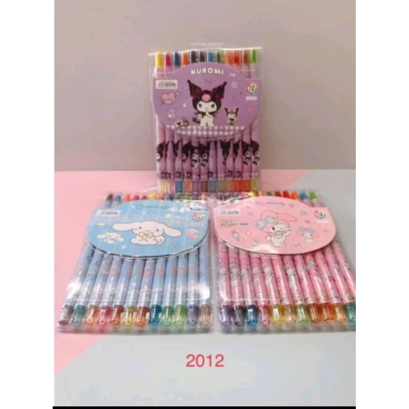 

(12 warna) crayon putar sanrio/crayon putar kuromi/crayon melodi