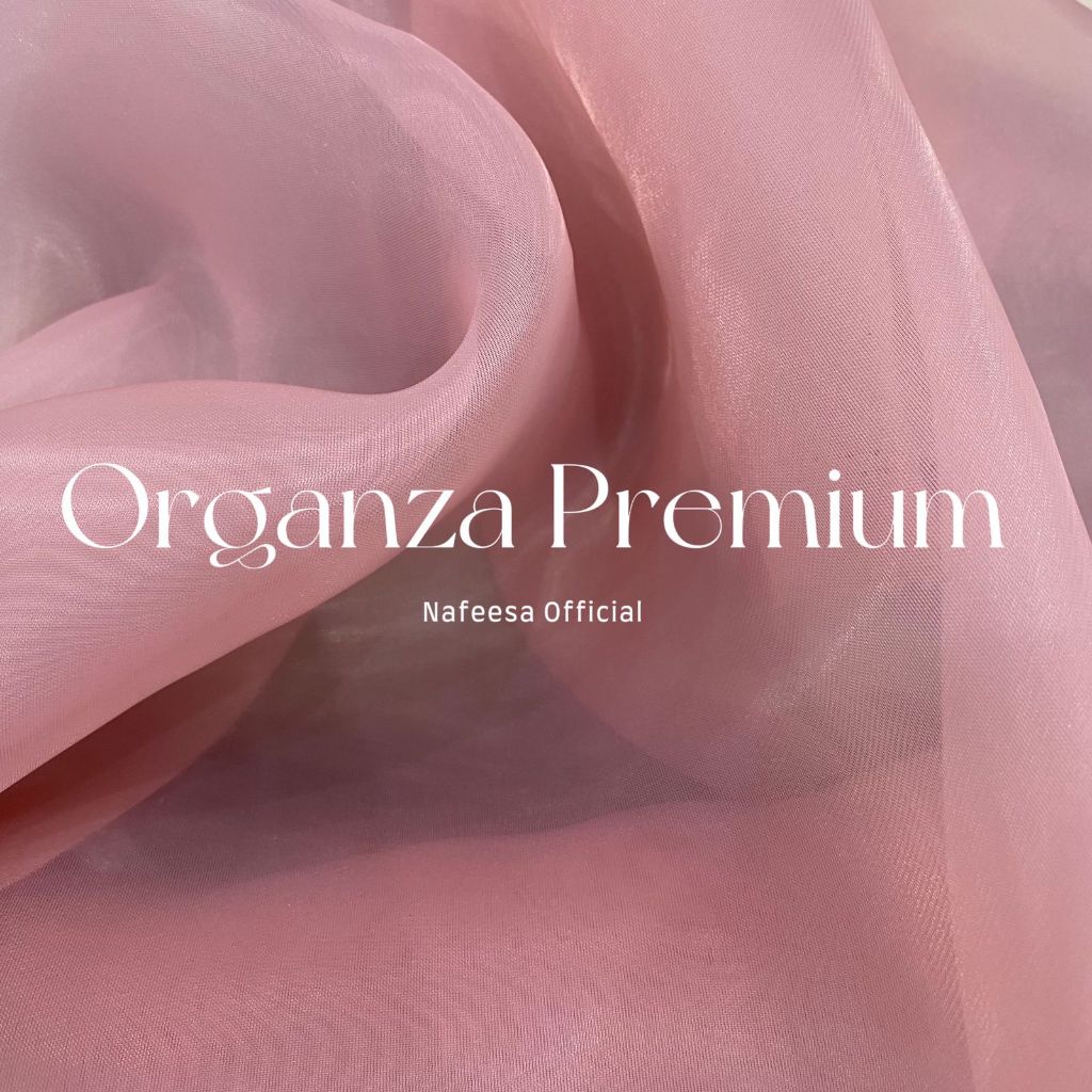 Bahan Kain Organza Polos Premium Silk Kain Kaca Polos Satin Organza