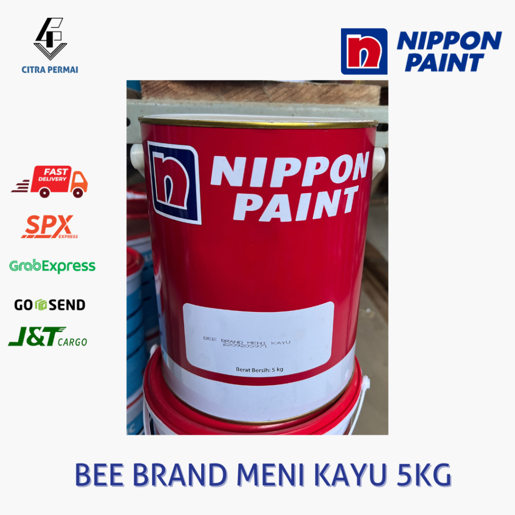 MENI KAYU NIPPON PAINT BEE BRAND 5KG ORANGE / CAT DASAR KAYU NIPPON PAINT