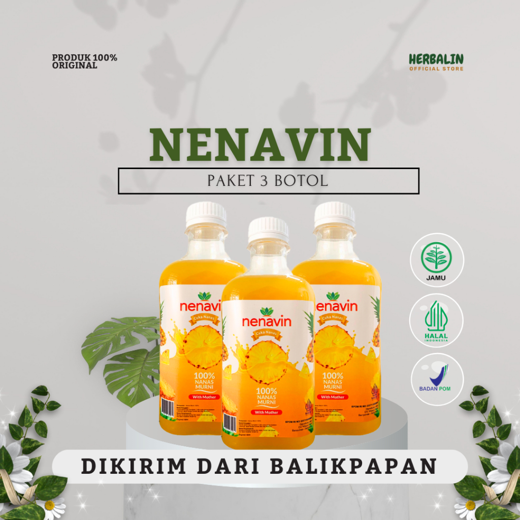

Paket Hemat 3 Botol Nenavin - Nenavin Cuka Nanas Yang Terbuat Dari Nanas asli Dapat Membantu Menurunkan B Gula Darah Tinggi Balikpapan