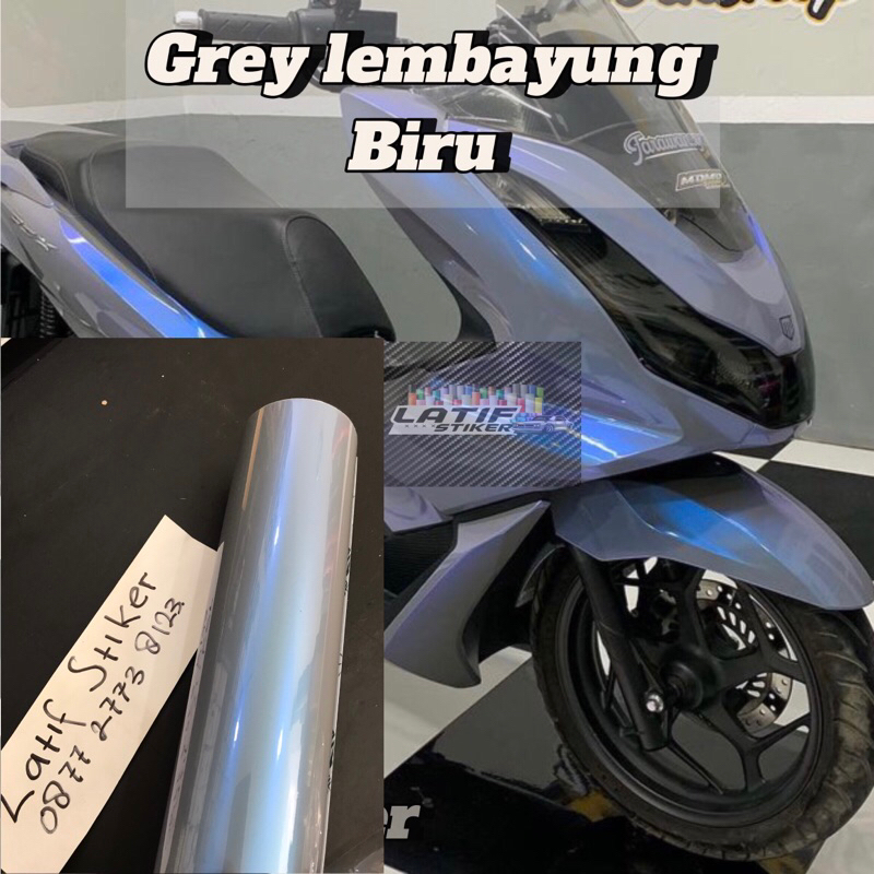 SKOTLET STIKER MOTOR ABU ABU LEMBAYUNG BIRU GREY VOLCANO SCOTLITE