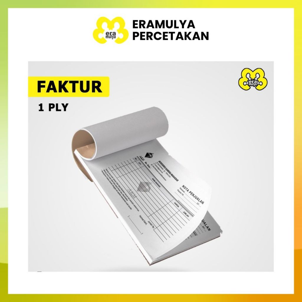 

ERAMULYA | CETAK FAKTUR / NOTA / KWITANSI ( 1 Rangkap / 1 Ply ) BERKUALITAS, HARGA TERJANGKAU