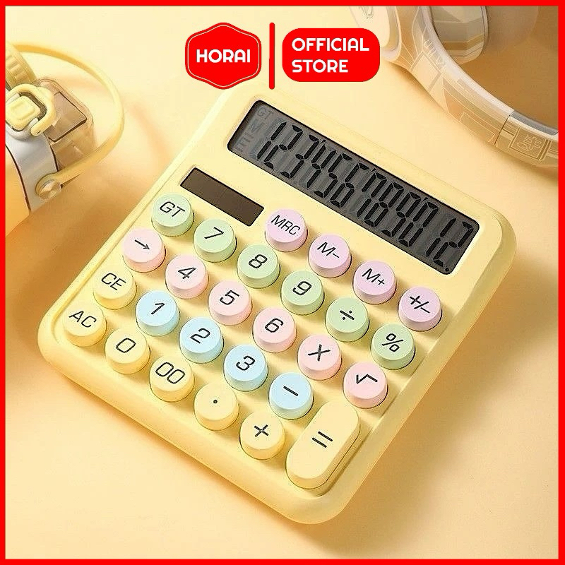 

tyvf (1 PCS) Calculator Warna Aesthethic Kalkulator Jumbo 12 Dit Baterai Solar Lucu Unik
