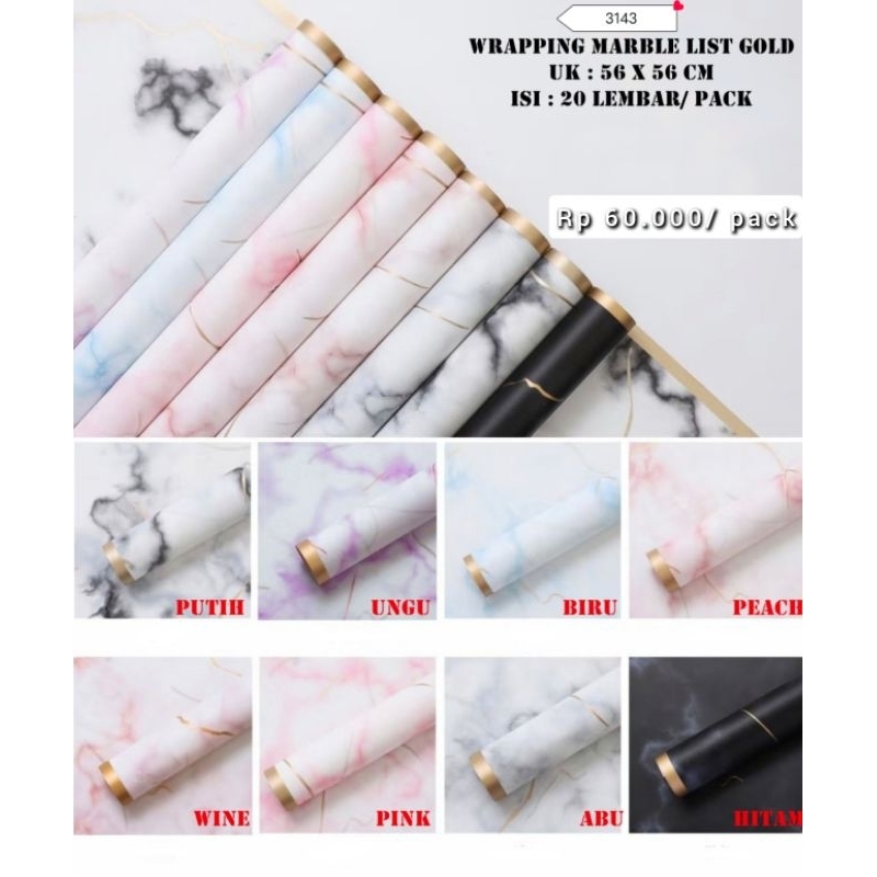 

Kertas Bunga/ Wrapping Flowers/ Kertas Bunga Motif Marble 3143