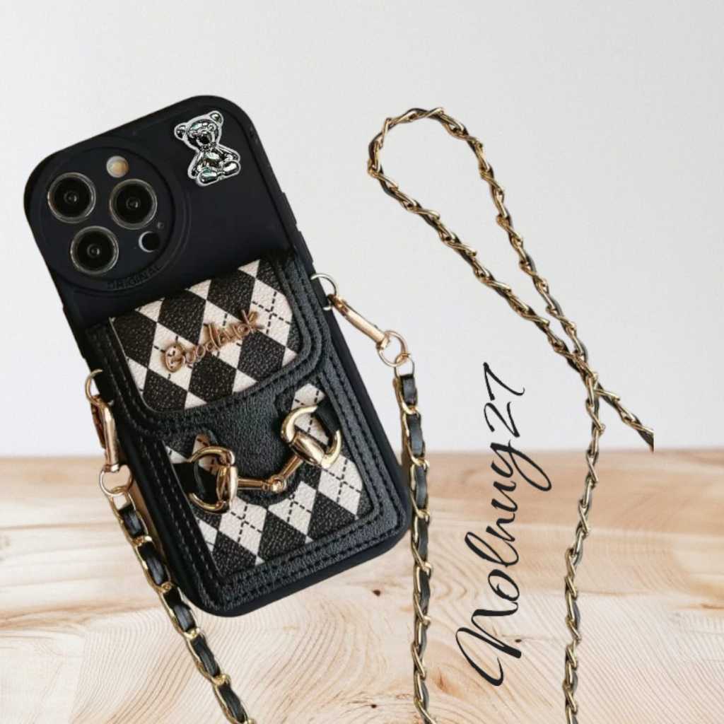 NOLNUY27 GC32 SOFTCASE SILIKON TALI DOMPET CASING RANTAI 3D FOR OPPO A1K A3S A5 A5S A7 A11K A12 F9 A