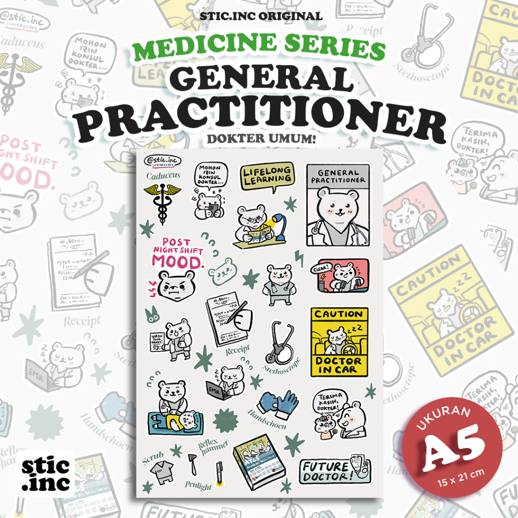 

General Practitioner - Stic.Inc Med Series - Stickersheet A5