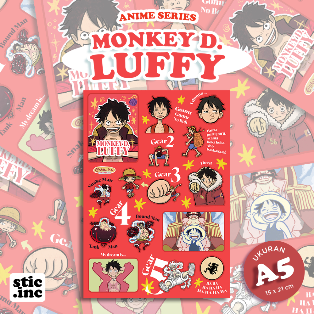 

Monkey D. Luffy - One Piece Stickersheet | Stic.Inc - Sticker Sheet A5