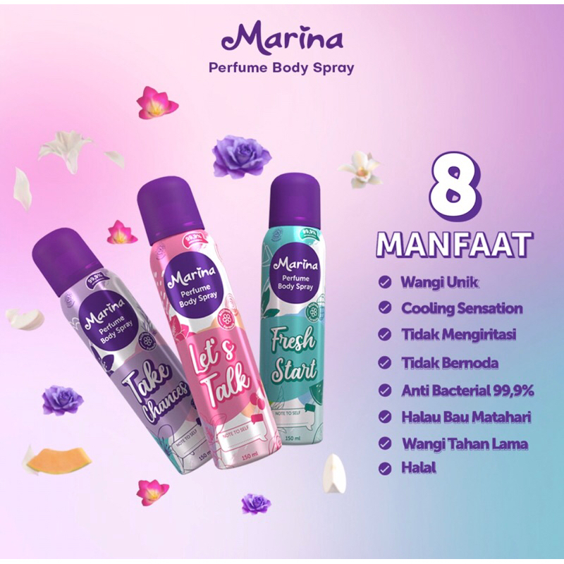 Marina  Body Spray - 150ml • Marina kaleng parfum