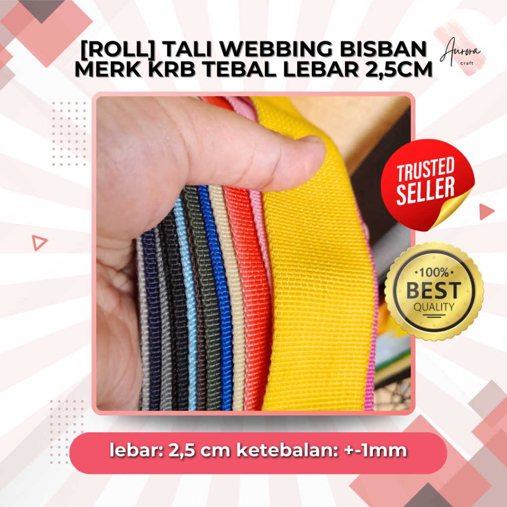 

[ROLL] TALI WEBBING BISBAN MERK KRB TEBAL LEBAR 2,5CM