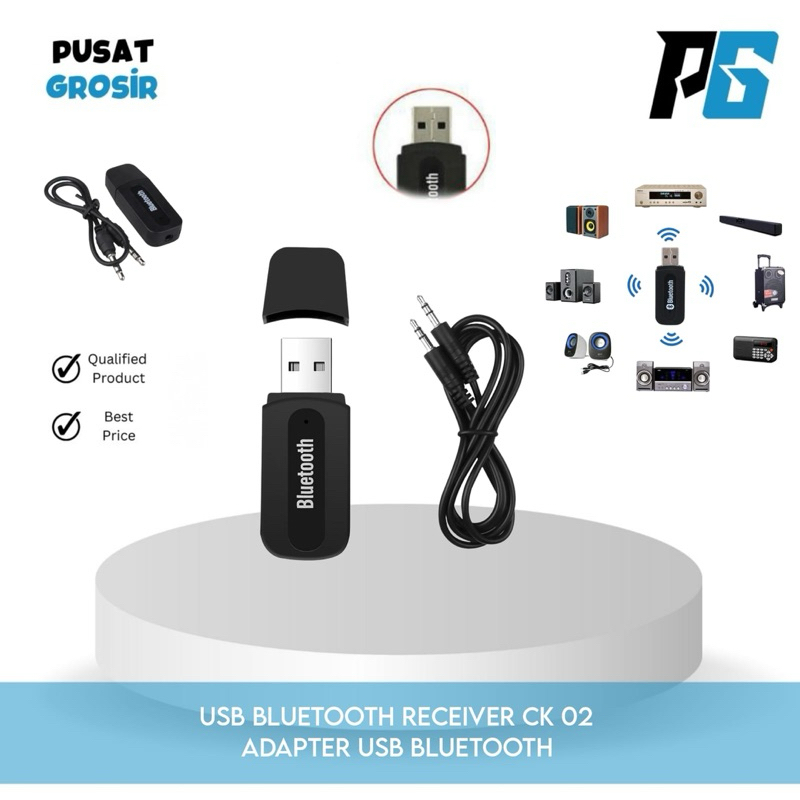 Bluetooth Receiver CK02 + Kabel Jack To Jack Usb CK-02