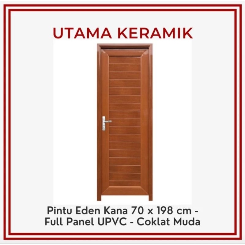 Pintu UPVC Eden Kana 70x198 cm - Coklat Muda - Pintu Kamar Mandi - Pintu Kamar