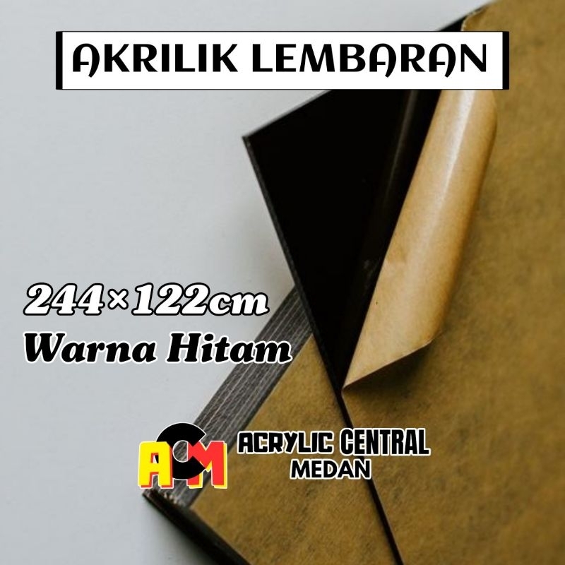 Akrilik Lembaran HITAM SOLID 122 × 244 TODA (Acrylic Sheet / Lembaran Akrilik)