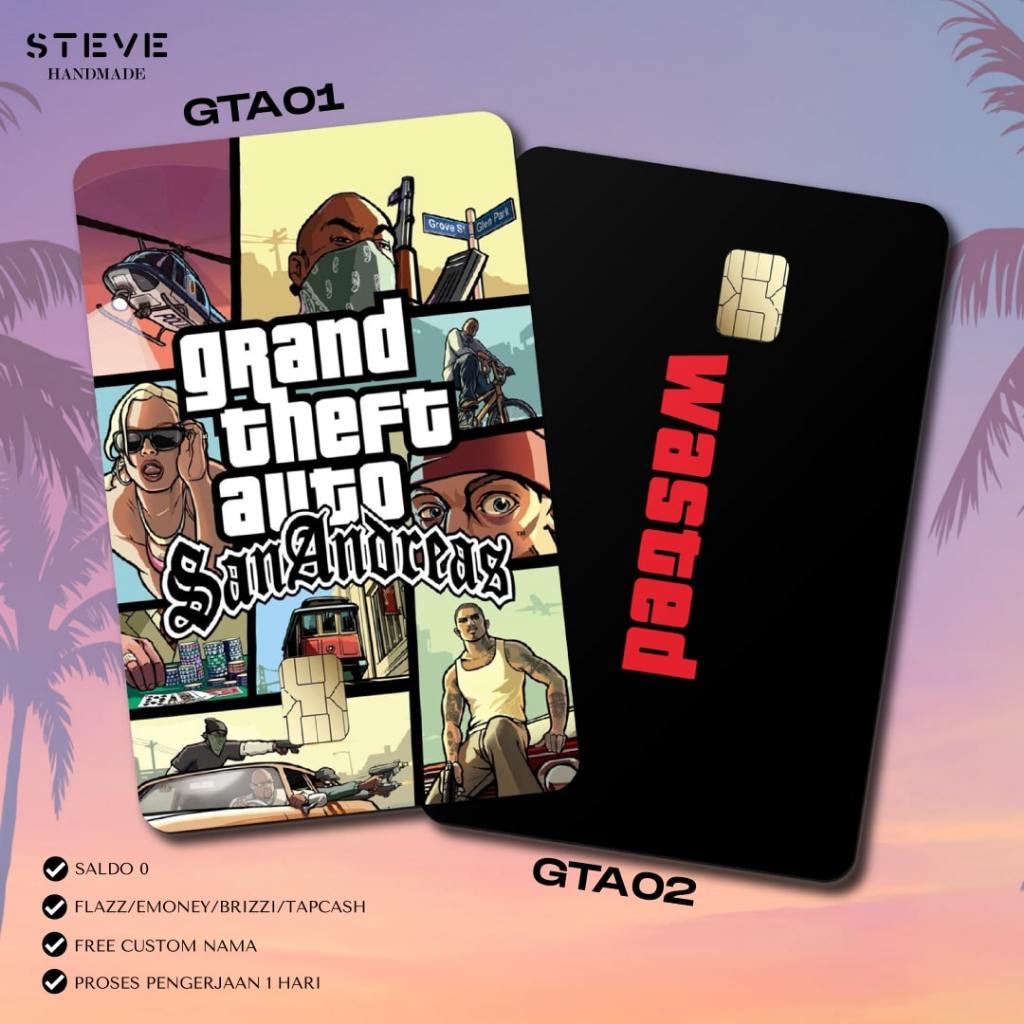 Flazz Gen 2 Emoney Brizzi Tapcash GTA Custom Nama UV Print