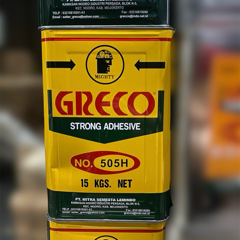 Lem Putih GRECO 505 Blek Nett 15kg untuk lem bahan kertas, kayu, plywoods, bahan pakaian, kulit, bus