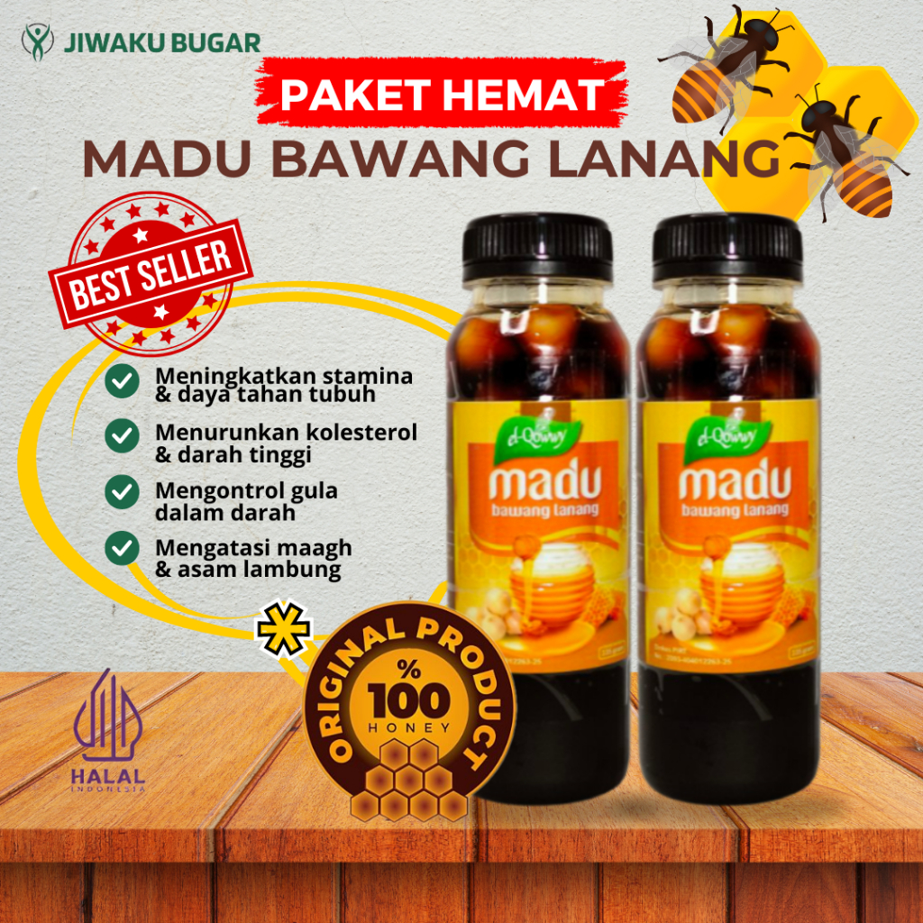 

PAKET HEMAT 2 BOTOL MADU BAWANG LANANG ELQOWWY 335gram - Turunkan Kolesterol Darah Tinggi - Bawang Putih Tunggal Pilihan Kualitas Premium