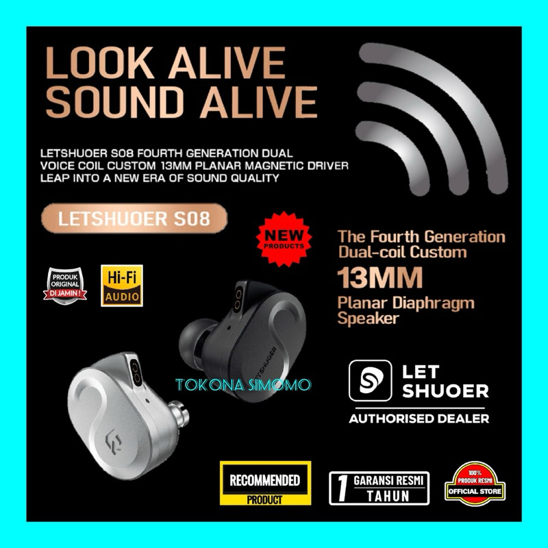 Letshuoer S08 Fourth Generation Dual Voice Coil Custom 13mm Planar Magnetic Driver In Ear Monitor Ea