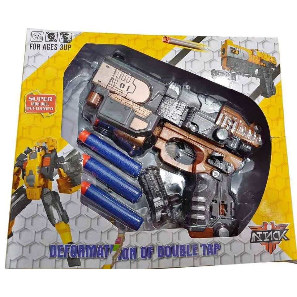 Mainan Pistol Anak Deformation Robot Softgun