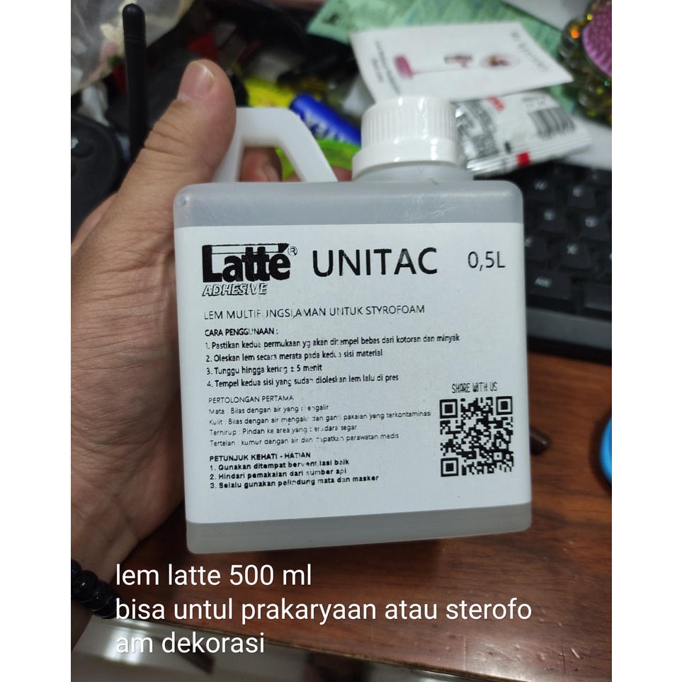 

lem latte unitac 5 ml sterofoam prakarya KODE I8Y3