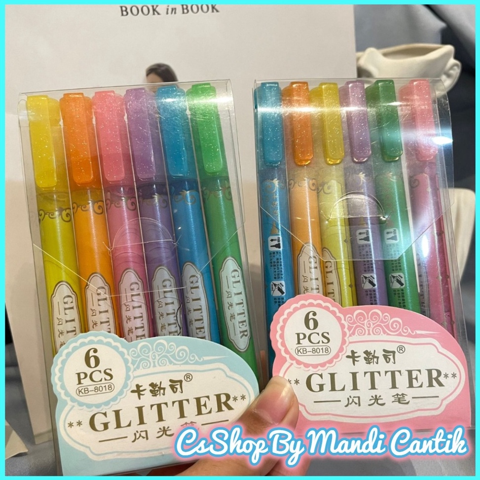 

Stabilo Glitter 1 Set 6 Pcs Warna Neon Alat Tulis Sekolah Lucu Murah KODE F2G7