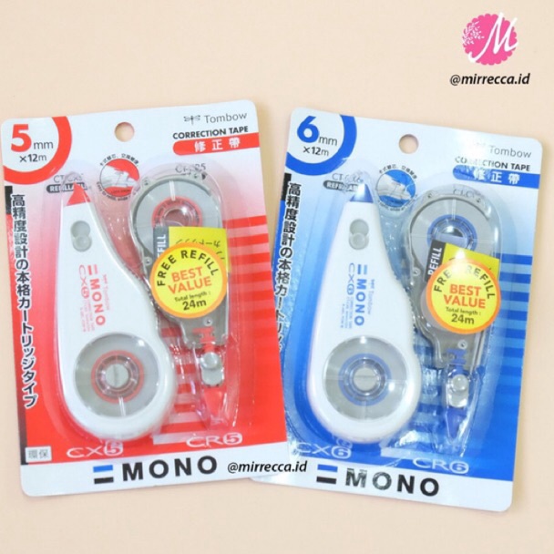 

KODE C1Q PAKET BUNDLING TOMBOW MONO CORRECTION TAPE FREE REFILL CTCX4 CTCX5 CTCX6 TIPEX PITA ROLL