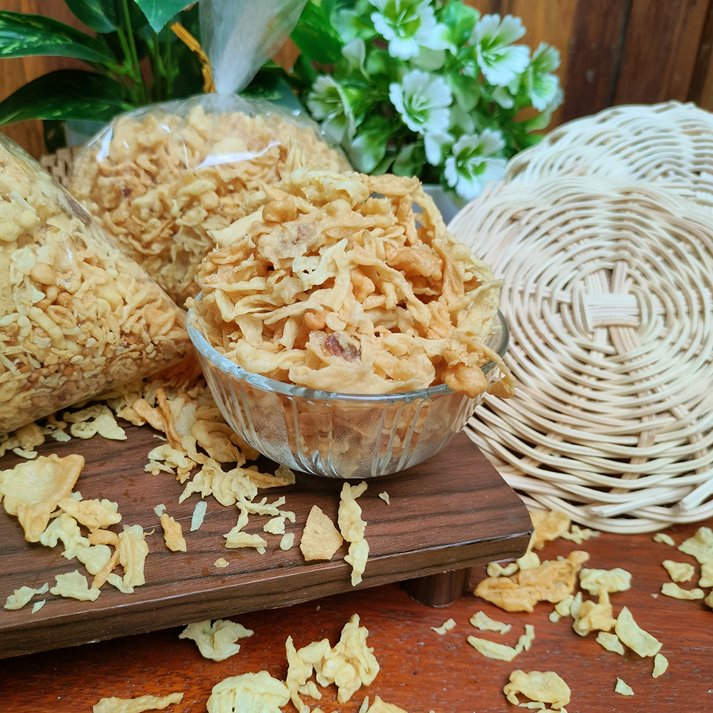 

Remahan Peyek Remah Rempeyek Urang Krispi Empuk kemasan plastik