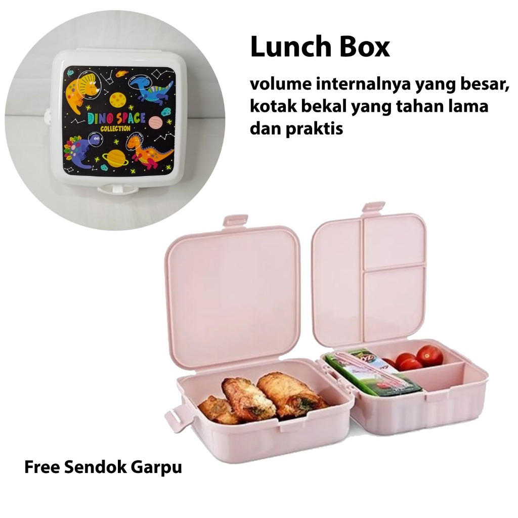 (SerbaSerbi) Lunch Box 2 Susun Kotak Bekal Penyimpanan Kado Ulang Tahun Hadiah LB23