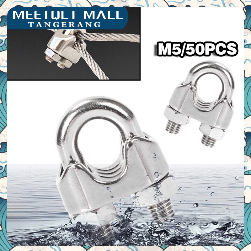 Klem Seling 50pcs-Klem Seling Untuk Pengikat Tali Baja M5