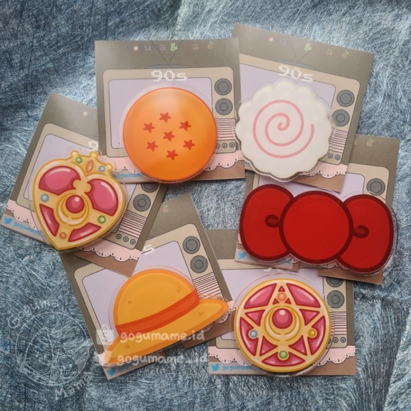 GOGUMAME ☆ Popsocket Griptok Akrilik Acrylic 90s Anime Animation Naruto One Piece Dragon Ball Z Hell