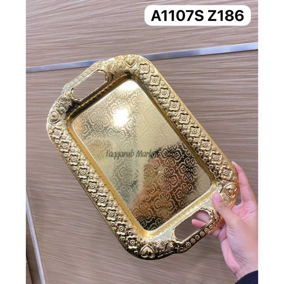 KODE T95P Nampan Gold Aesthetic Nampan Gold Arab Nampan Segi Empat Nampan Gold Saji Nampan Emas Namp