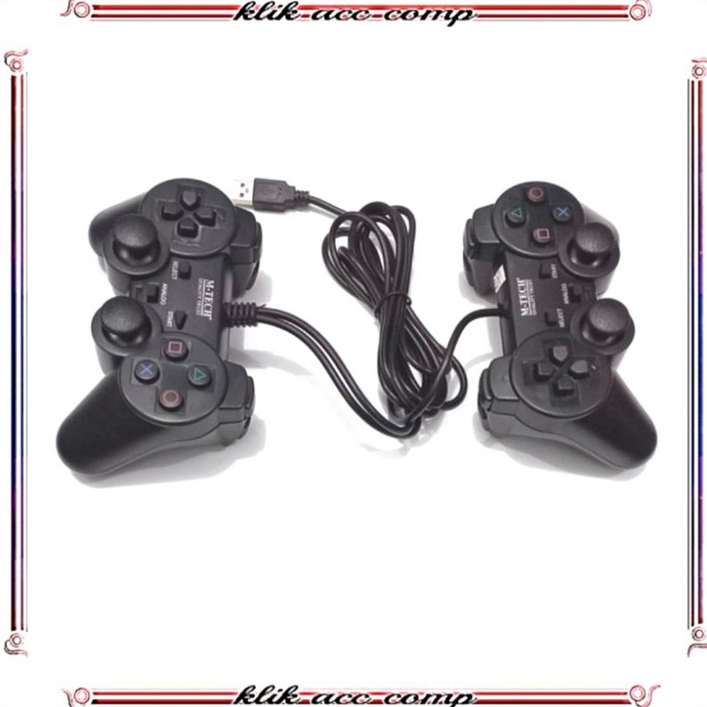 M Tech Original Gampad Stick PC Laptop PS Double Getar Hitam  joystick  stik doubel hitam b O2J2