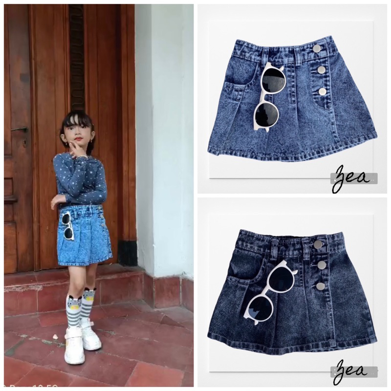 ROCELA Rok Celana Jeans AYANA KACAMATA Rok Celana Pendek Jeans Anak